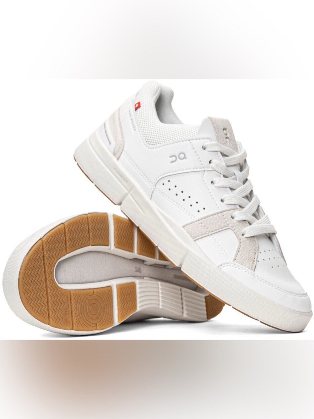 On THE ROGER Clubhouse Sneakers White Sand Size: 6
